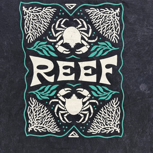 Reef Shirt Men Medium Graphic T-Shirt Mineral Wash Crab Surf Beach Streetwear - Picture 4 of 7